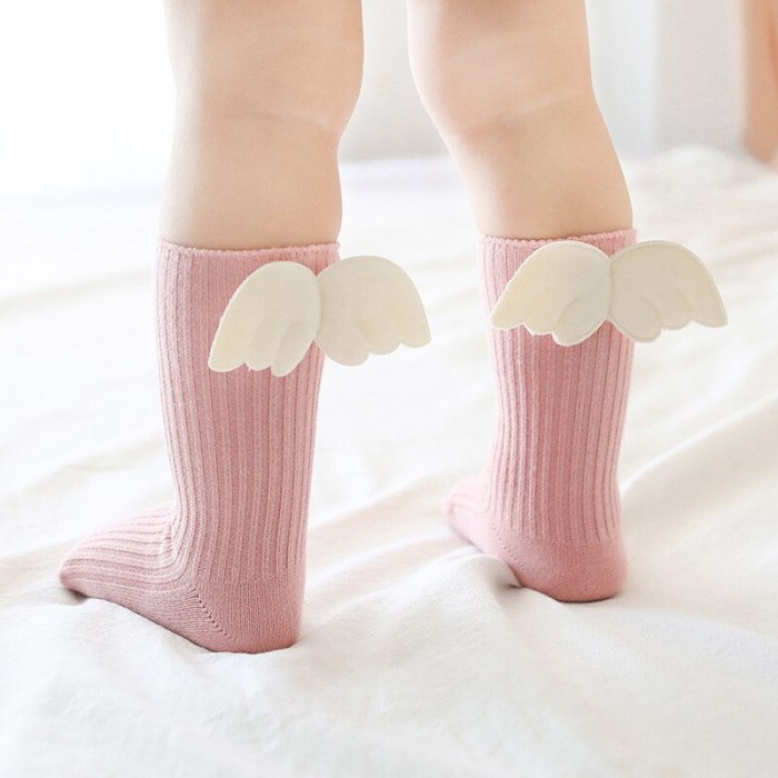 Cartoon Newborn Baby Socks Angel wing socks Baby Girl Boy Knee Socks Cotton Toddler Infant Girls Knee High Socks