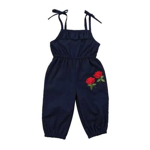 Embroidery Toddler Infant Child Kids Girls Flower Romper Jumpsuit