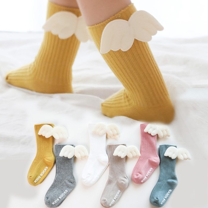 Cartoon Newborn Baby Socks Angel wing socks Baby Girl Boy Knee Socks Cotton Toddler Infant Girls Knee High Socks