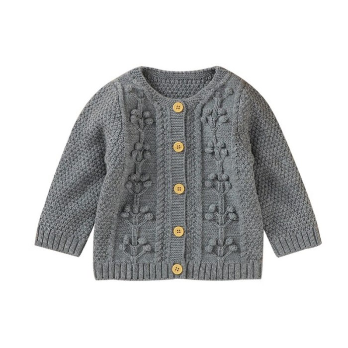 Newborn Baby Coat  Cardigan Autumn Spring Knitted Sweater Children Long Sleeves Sweater