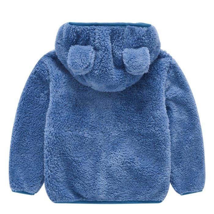 Cute Baby Fleece Children's Hoodie Jacket Baby Ear Coat