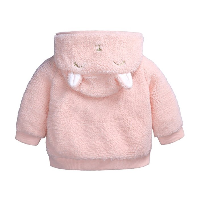 Baby Girls boys Jackets Winter autumn Outwear Lamb velvet Garment Lovely 3D Hooded Coat