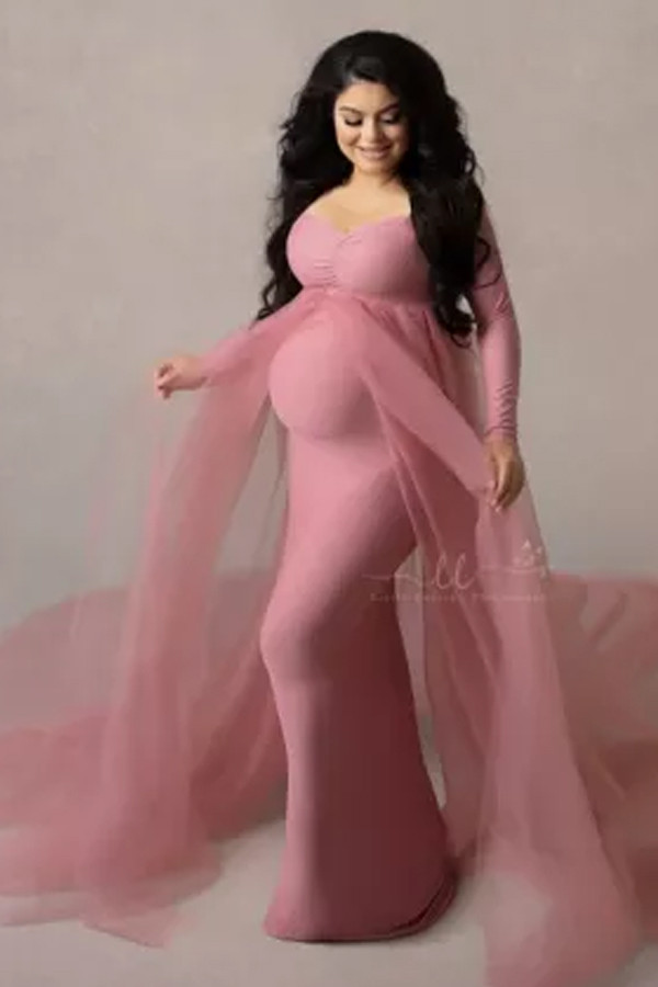 Maternity Tulle  Photoshoot Gowns Dresses Baby Shower Cotton