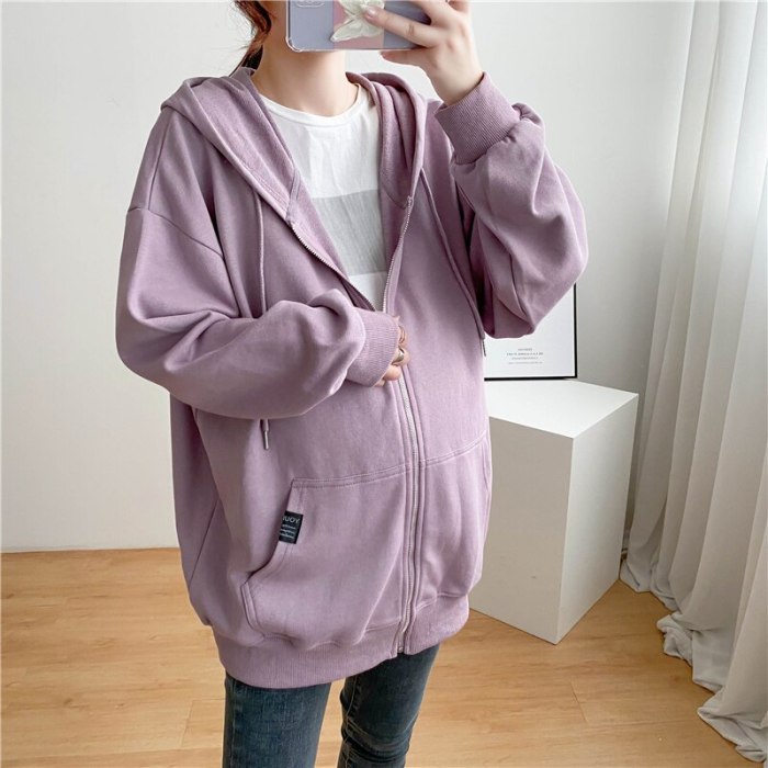 Large Size Solid Color LOOPED Hooded Kangaroo Coat Pure Cotton Jacket For Pregnant Winter Clothes Women Maternity Clothes