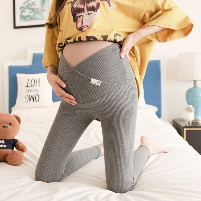 Vertical Adjust Waistline Autumn Maternity Pants All-match Leggings Pregnant Wear Plus Size Clothes For Pregnant Women