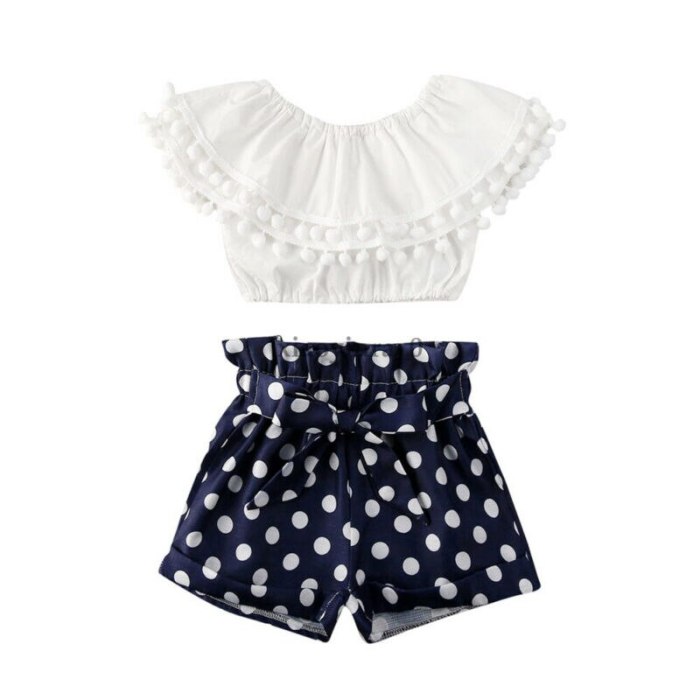Summer 2PCS Toddler Baby Girls Clothes Sleeveless Top Dot Short Outfit Clothing Costume