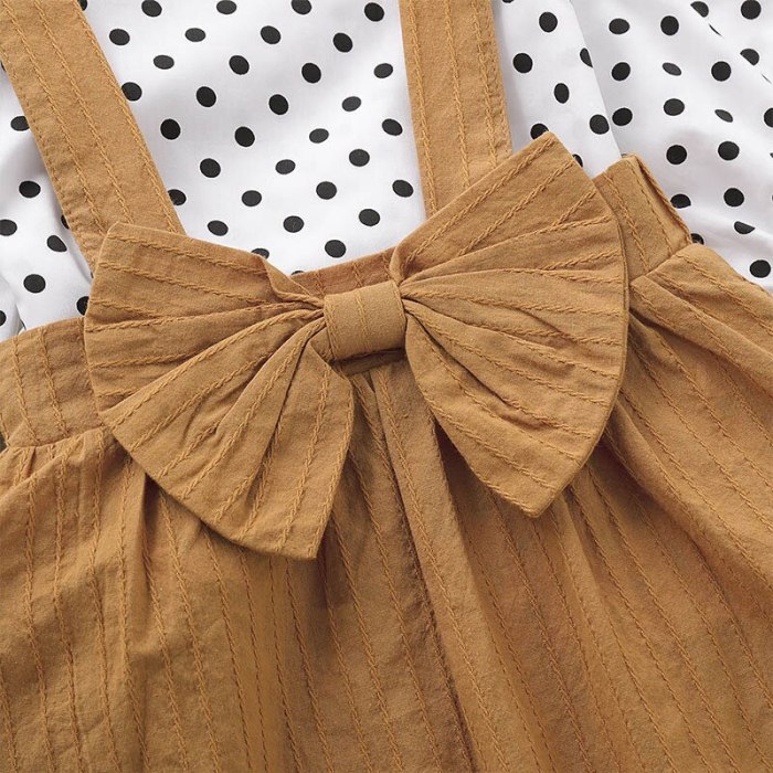 Baby Girl Clothes Set Dress Autumn Toddler Kids Polka Long Sleeve Suspender skirt+Headbandop+ 3pcs Suit 1-4T Children Clothing
