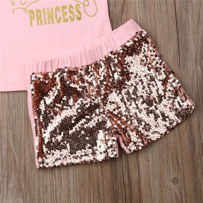 Toddler Kid Child Baby Girl Summer Sleeveless O-Neck Vest Top Sequin Shorts Headband 3Pcs Clothes Set Costume Clothing Outfits