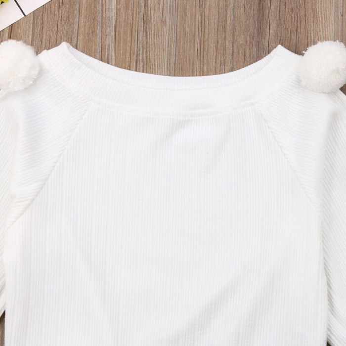 Autumn Newborn Baby Girl Clothes Solid Color Long Sleeve Knitted Cotton Sweater Tops Button Mini Skirt 2Pcs Outfits Set