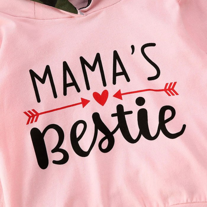 Newborn Baby Girl Clothes Letter Camouflage Long Sleeve Hooded Tops Long Pants 2Pcs Outfits Cotton Clothes Tracksuit