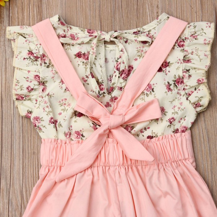 Newest Fashion Toddler Baby Girl Clothes Sleeveless Flower Print Tops Strap Long Pants 2Pcs Outfits Cotton Clothes