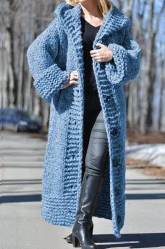 Fall Winter Thick Warm Plus Size Cardigan Women Hooded Oversized Sweaters Knitted Coats Loose Long Overcoats Outwear