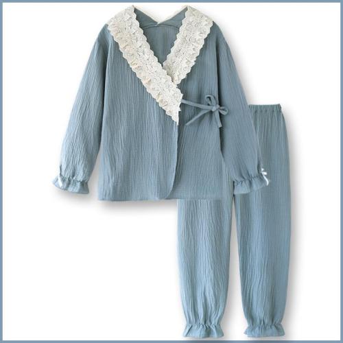 Lace Women's Sweet  Cotton Pajamas Top Women Set Pajama