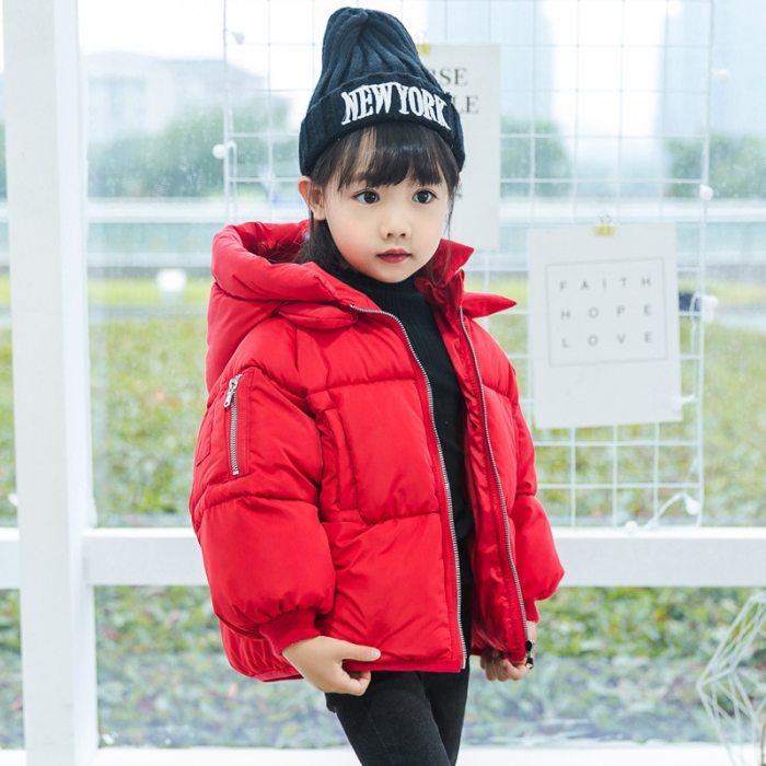 Girl  Winter Warm Hooded  Cotton-Padded Clothes Kids Warm Down Jacket