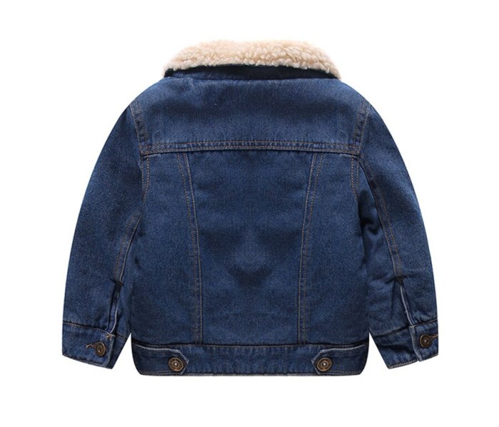 Toddle Winter Jackets  Fashion Kids Fleece Turn-down Collar Denim Outerwear