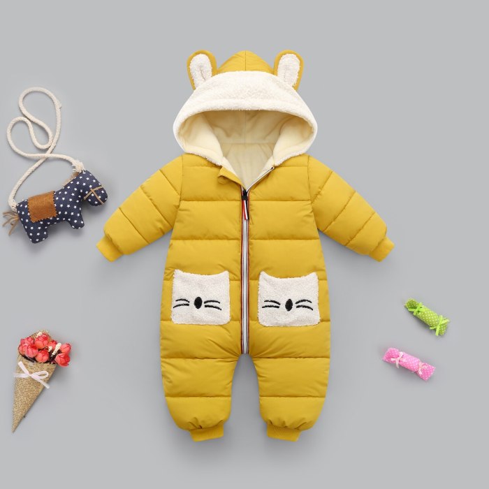 Autumn Winter Baby Clothes Romper For Girl coat Boy Jumpsuit  Cotton Overalls