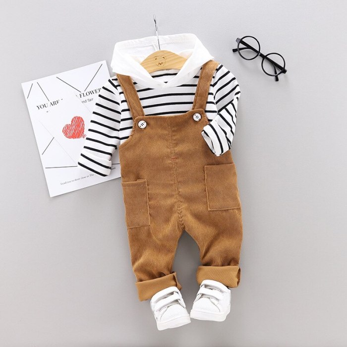 Fashion Baby Girls Boys Clothes Outfits Spring Autumn Kids Clothes T-shirt+Overalls Suit Girls Clothes Set Toddler Boy Clothing