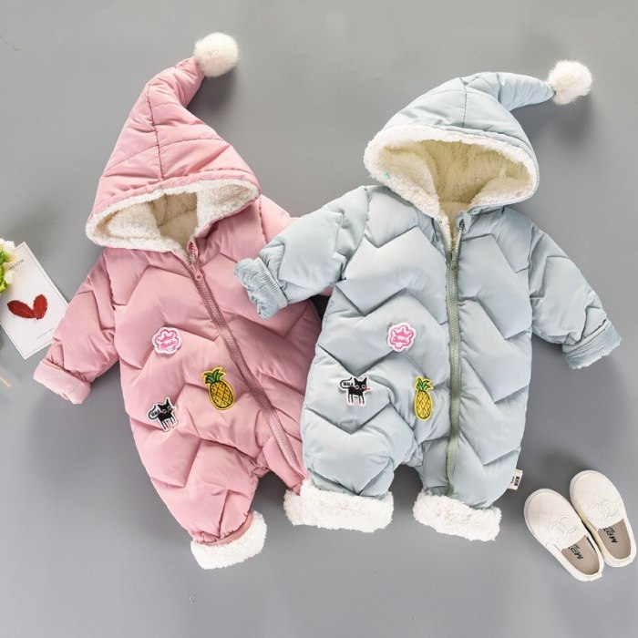 Winter warm Rompers Baby costume newborn Clothes Children Boys Girl Jumpsuit Kids Down Cotton Overalls snowsuit Hoodies Clothing