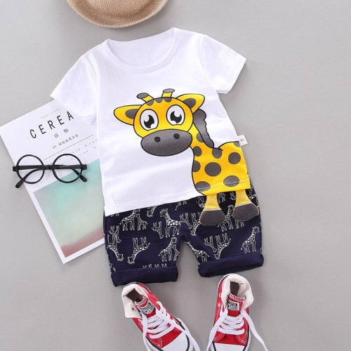 Fashion Boys Clothing Sets Summer Baby Boys Girls Clothes Cartoon T-shirt+Pants Outfit Newborn Baby Clothes For Baby Boys Suit