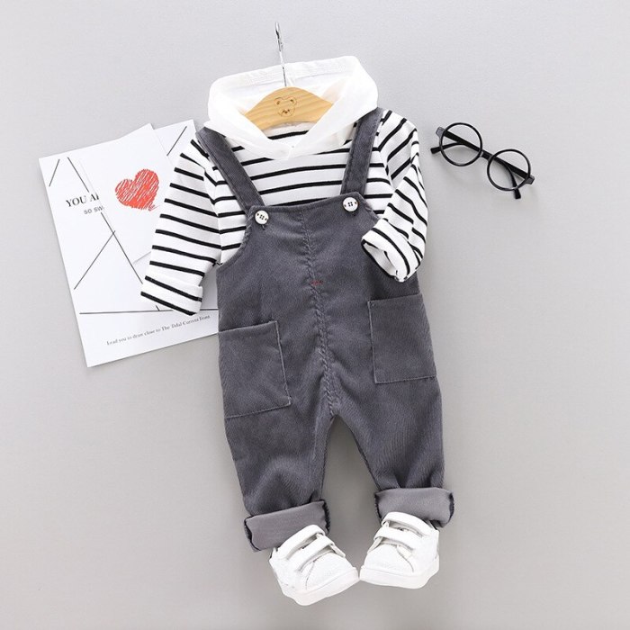 Fashion Baby Girls Boys Clothes Outfits Spring Autumn Kids Clothes T-shirt+Overalls Suit Girls Clothes Set Toddler Boy Clothing