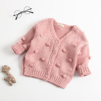 Autumn New Arrival cotton pure color fashion all-match Knitted Hand-made Sweater for babies