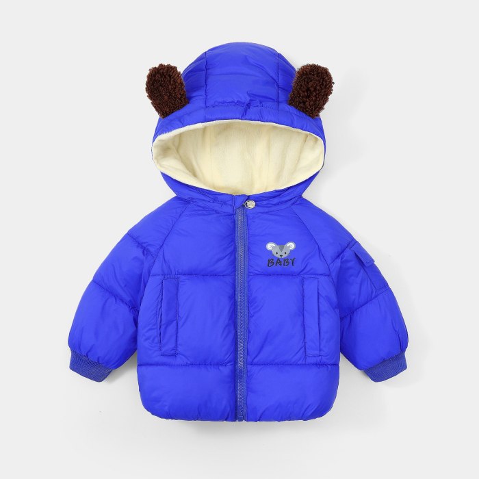 Winter Wind Proof Kids Outwear Candy Colors Cute Hooded Warm Jackets