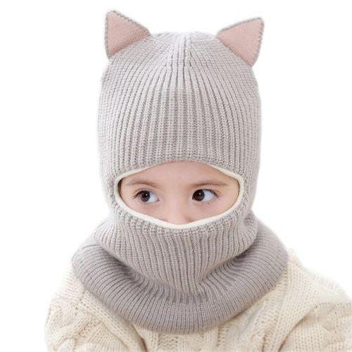 Autumn Winter Baby Hat for Boy Plus Velvet Thickern Windproof Cap Kids One-piece Neck Protector Face Hat for Girls Children Hats