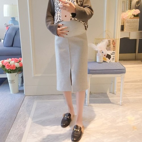Soft Woolen Maternity Skirts 2019 Autumn Fashion Pencil Skirts Clothes for Pregnant Women Sexy Hot Pregnancy Belly Skirts