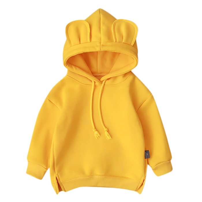 Solid Sweatshirt Toddler Baby Kids Boy Girl Hooded Cartoon 3d Ear Hoodie Sweatshirt Tops Clothes