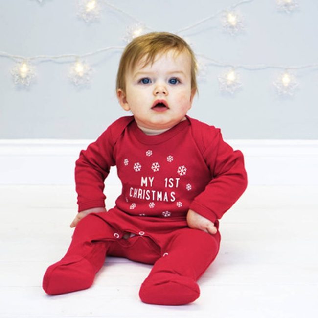 My First Christmas Newborn Infant Baby Boys Girls Christmas Letter Print Romper Jumpsuit Outfits Baby Clothes