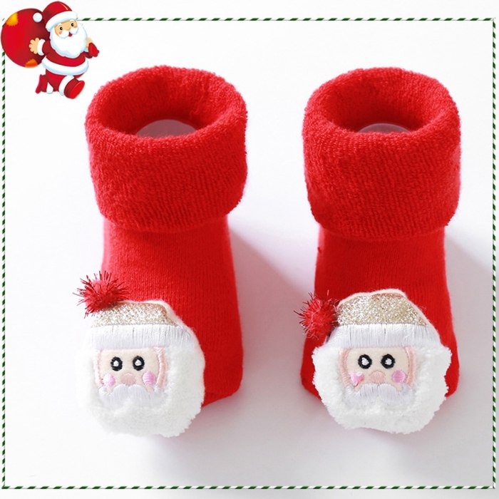 Christmas Baby Socks Newborn Baby Girls Boys 3d Cartoon Animal Anti-slip Socks Slippers 0m-3t Chaussette Antiderapante Bebe
