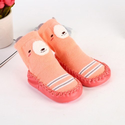 Kids Toddler Baby Girls Boys Cartoon Animal Thick Warm Anti-Slip Socks Slippers Casual Non Slip Indoor Socks