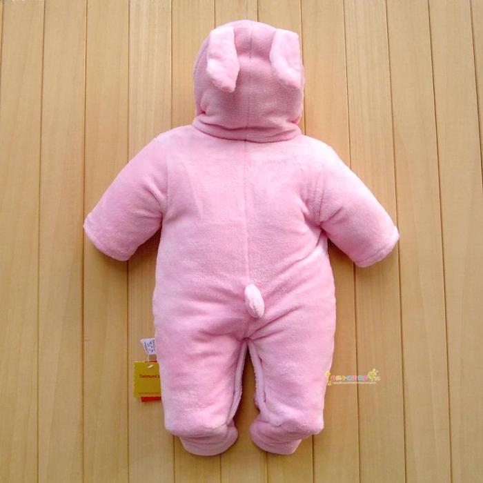 Cartoon Hooded Winter Baby Clothing Thick Cotton Baby Girl Outfits Baby Boys Jumpsuit Infant Clothes