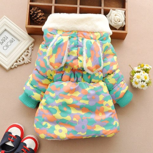 Cute Rabbit Baby Winter Jacket Thick Cotton-Padded Outerwear Baby  Snow Wear