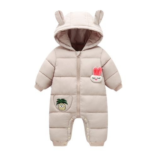 Autumn Winter Newborn Baby Rompers Hooded Cartoon Rabbit Baby  Snowsuit Toddler  Jumpsuit
