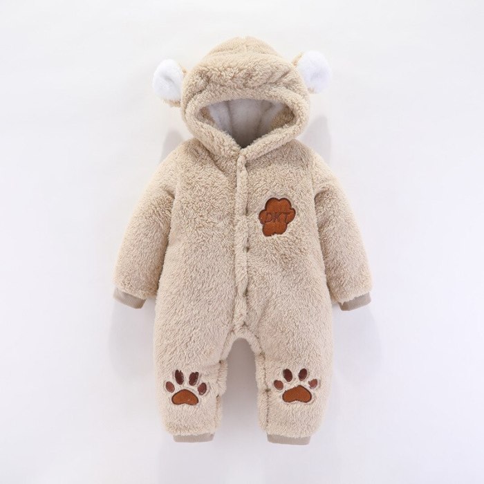 Baby  outfit Autumn Winter Infant Thick Fluff Rompers