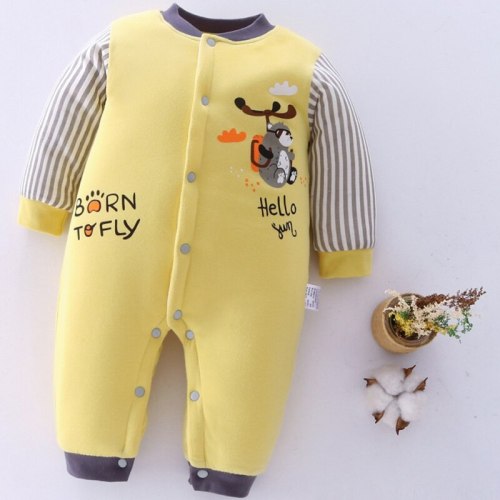 Infant Baby Romper 2020 Autumn Winter New Cotton Yellow Baby Girls Clothes Cartoons Baby Boys Romper Long Sleeve Kids Romper