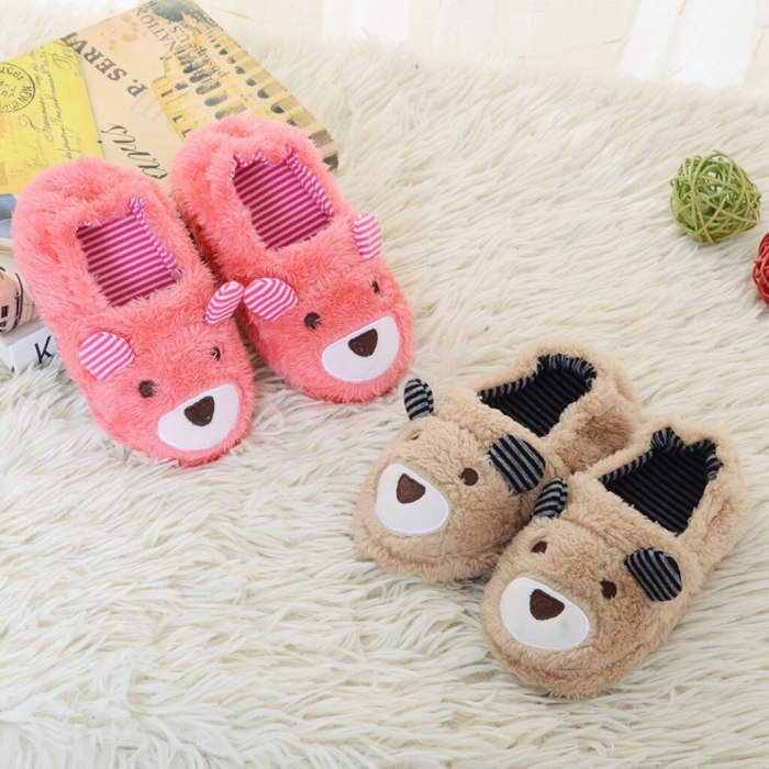 Toddler Infant Warm Baby Slippers  Shoes Boys Girls Cartoon Soft-Soled Slippers Kids Fur Slides Slippers