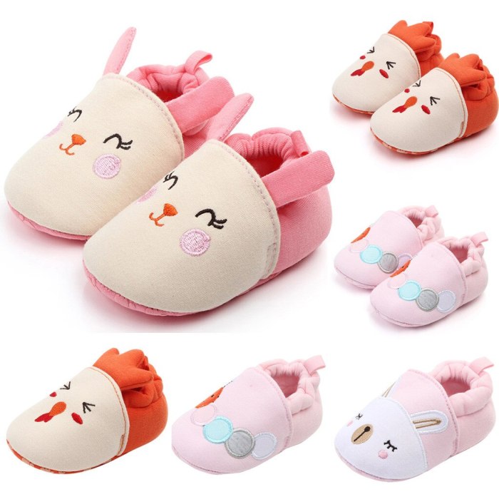 Cartoon Rabbit Newborn Shoes Baby Girl Boys Shoes Comfortable Mixed Colors First Walkers Kid Shoes