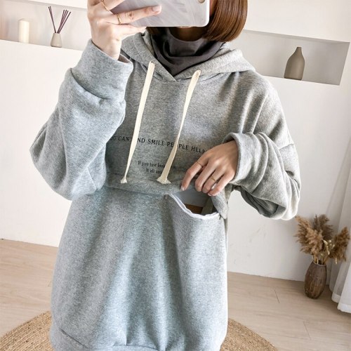 Winter Female Clothing Maternity Warm Sweater Comfortable Home Breastfeeding Sweatshirts Themselves Pregnant Women Clothes