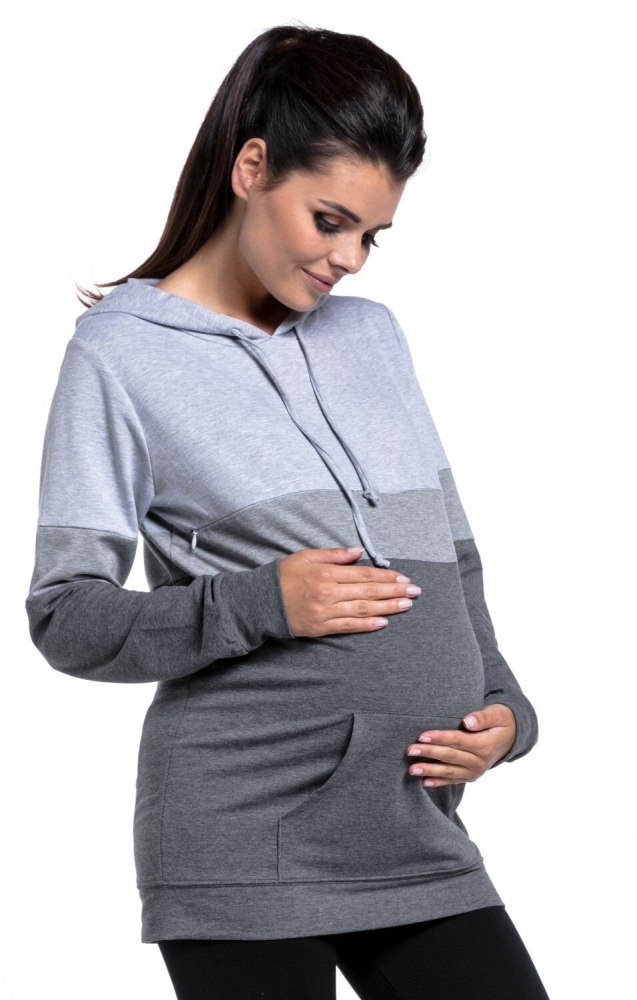 Fashion multi-function mother breastfeeding sweater women's multi-color stitching long-sleeved Tops for breastfeeding