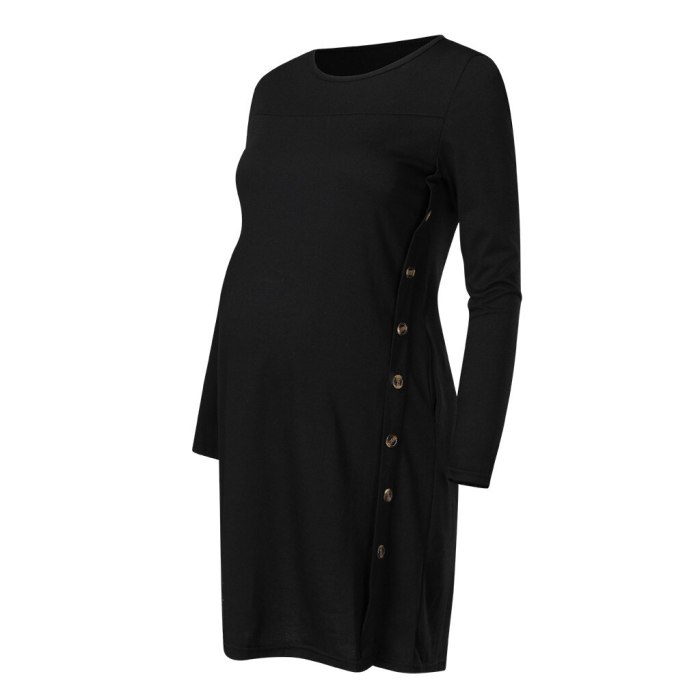 Women's Maternity Clothes Pregnanty Top Long Sleeve Solid Button Tops Black Blouse Autumn Winter Schwangerschafts