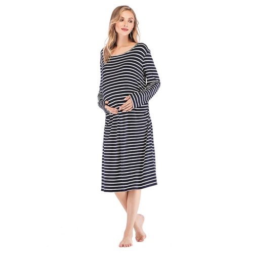 Autumn Maternity Breastfeeding Nursing Nightgowns Mothers Nightwear Breastfeeding Pajamas