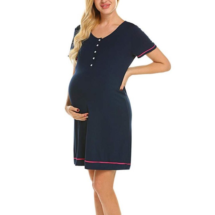 Maternity Nursing Pajamas Breastfeeding Dress Comfortable Shelf Multi-functional Maternity Dress