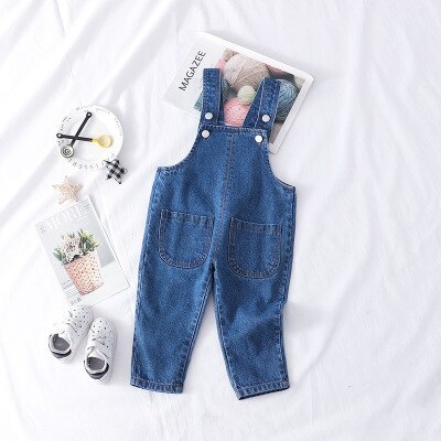Children's Denim Overalls Spring New Baby Boys and Girls Fashion Suspender Jeans  Kids Cowboy Overalls Girl Jeans