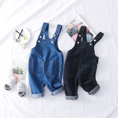 Children's Denim Overalls Spring New Baby Boys and Girls Fashion Suspender Jeans  Kids Cowboy Overalls Girl Jeans