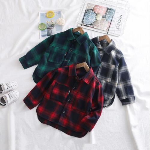 Baby Boys Plaid Clothing Cotton Infant Boys Long Sleeve Tops T-Shirts Outfits Autumn Kids Boys Clothes