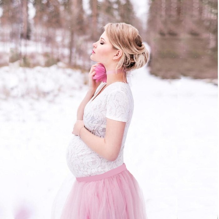 New Lace Maternity Photography Long Dress Cute Pregnancy Women Maxi Gown For Baby Shower Photo Shoot