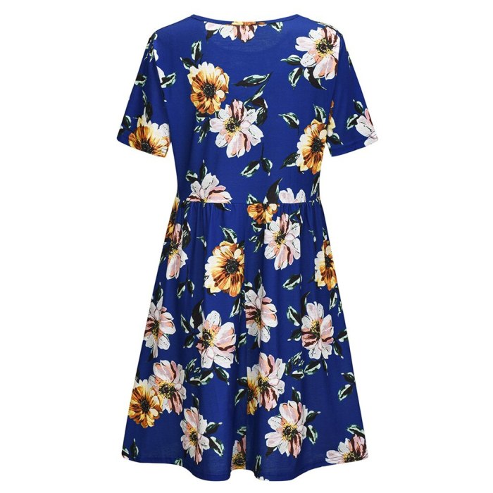 Maternity Dresses Women Short Sleeve Floral Print Nursing Dress For Breastfeeding Pregnancy Dress