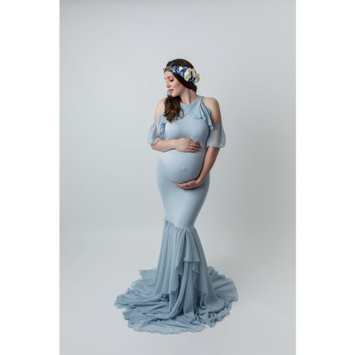 Maternity Photography Props Maternity Dresses Off-the-Shoulder for Photo Shoots